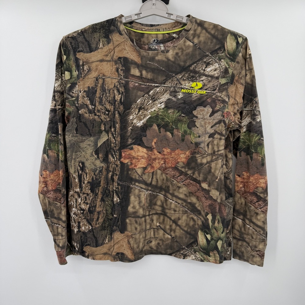 Mossy Oak Mens Break-Up Country Camo Long Sleeve Shirt Large L Hunting Fishing